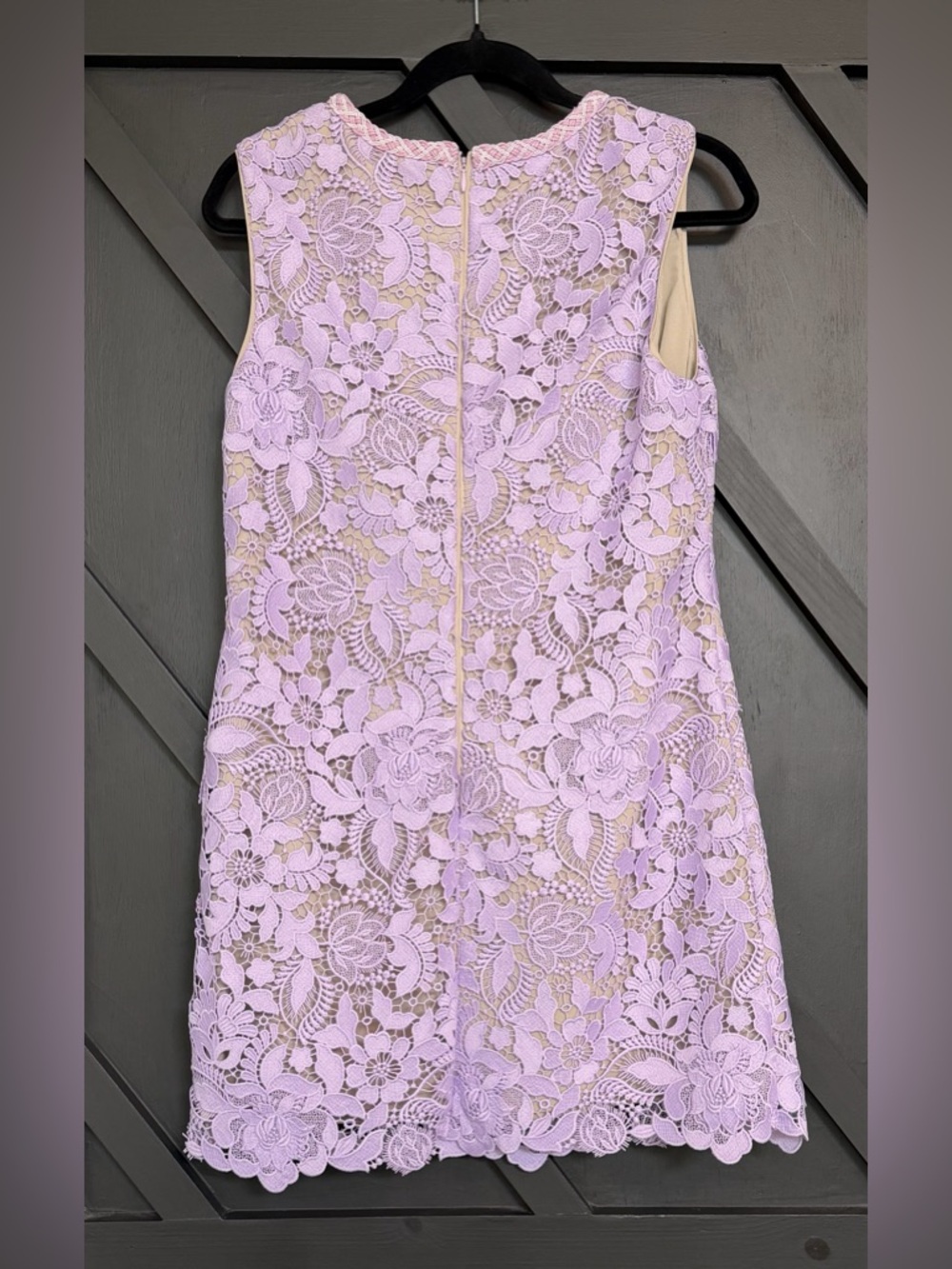 NWT MILLY 3D Garden Lace Sleeveless Mini Dress in Lilac, Size 6 - Picture 8 of 13